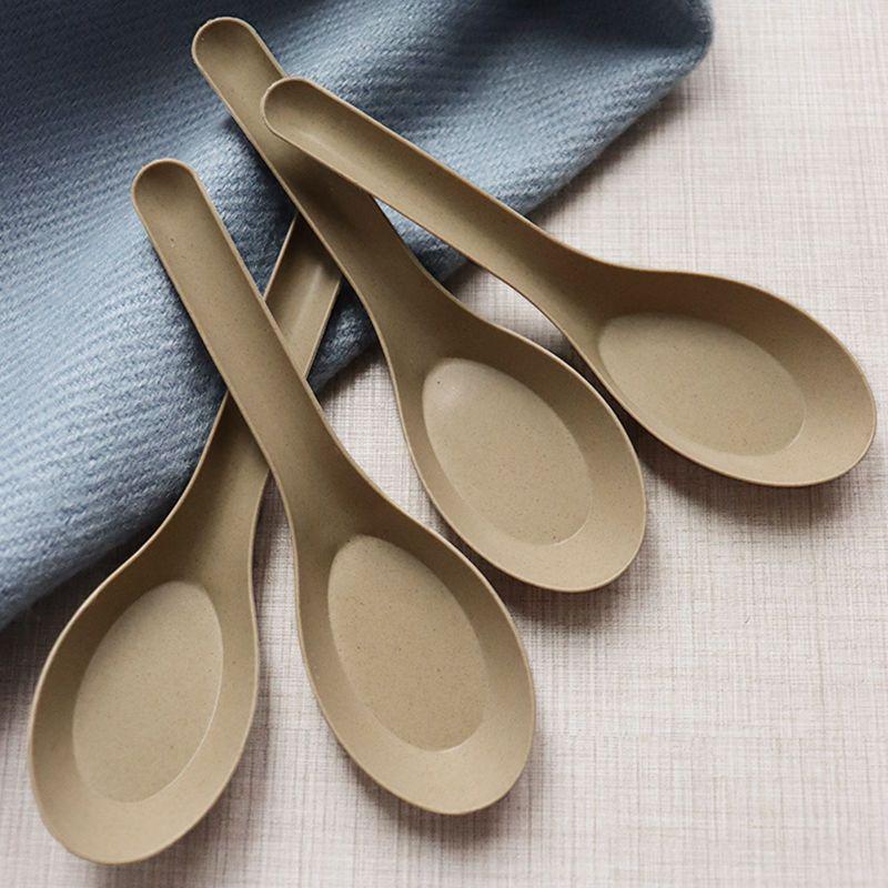 Biodegradable Rice Husk Spoons for Home & Commercial Use - Perfect for Takeout, Desserts, and Kids  Meals.