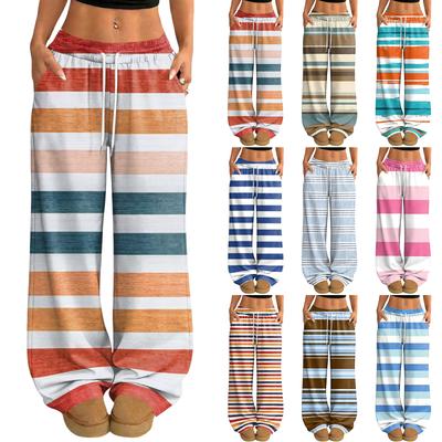 Damen Lässige und Modische Bedruckte Elastische Taille Weite Hose