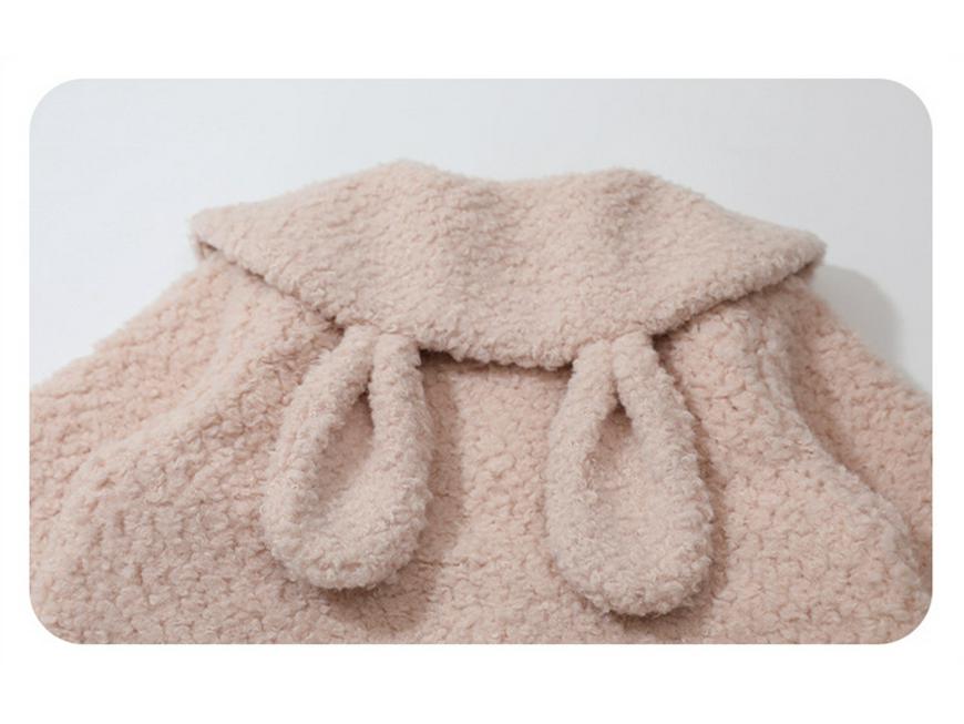 2025 Girls' Lambswool Fleece-Lined Sweater Coat for Autumn & Winter