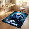Personalized Crystal Velvet Carpet,Blue Lock Custom Printed Name, Plush Area Rug For Home Indoor Decor