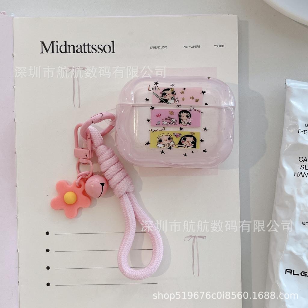 Through Powder Illustration Xiaoyu Is Suitable for AirPods Pro1 Protective Case AirPods 1 Apple Earphone Cover 11th Generation Pro1