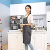 Sleeve Long Length Home Apron Vertical Stripes Waterproof Restaurant Kitchen