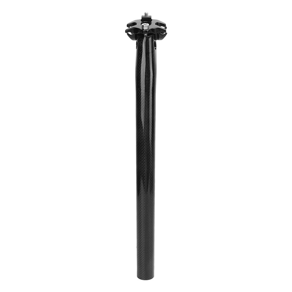 Sattelstützenrohr Professioneller Aluminiumkopf Doppelnagel Kohlefaser 3K Muster Glänzend Schwarz Fahrradsattelstütze 27,2x350mm