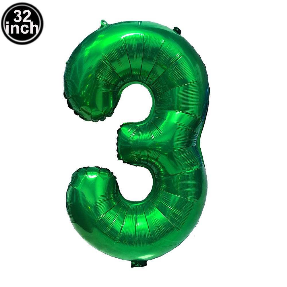 Green Large Numbers Balloon 32 Inch 0 1 2 3 4 5 6 7 8 9 Jungle Birthday Digit Bachelorette Balloons Figure Golob Party Ballon