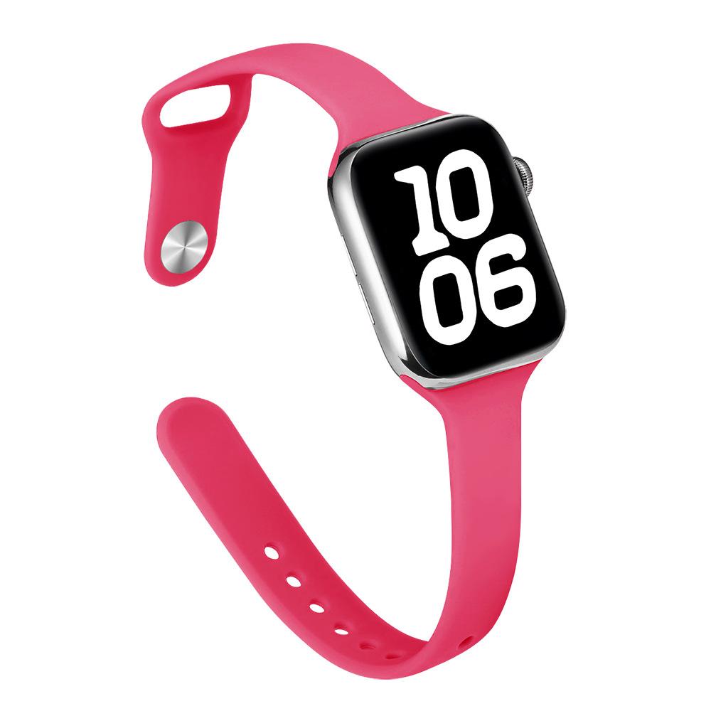 Slim Waist Silicone Watch Strap for Apple Watch Series 1-12, Ultra 1-3, SE3