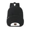 New Corduroy Polyester Bear Shoulders Bag Beige Black Large Capacity Versatile Backpack Washable School Bag Men Women