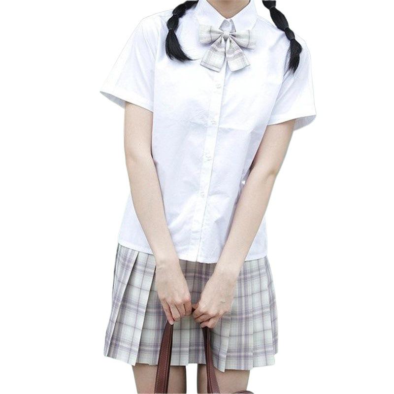 Authentic Japanese Style Summer JK Academy Short Sleeve Shirt with Square Collar