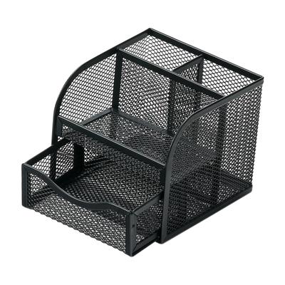 Organizer Pen Holder Pencil Container Home Supplies 6 Slots with Drawer 22x14x13.5cm