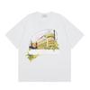 T-shirt Imprimé Casablanca Hommes Femmes Coupe Ample Manches Courtes Haut Décontracté