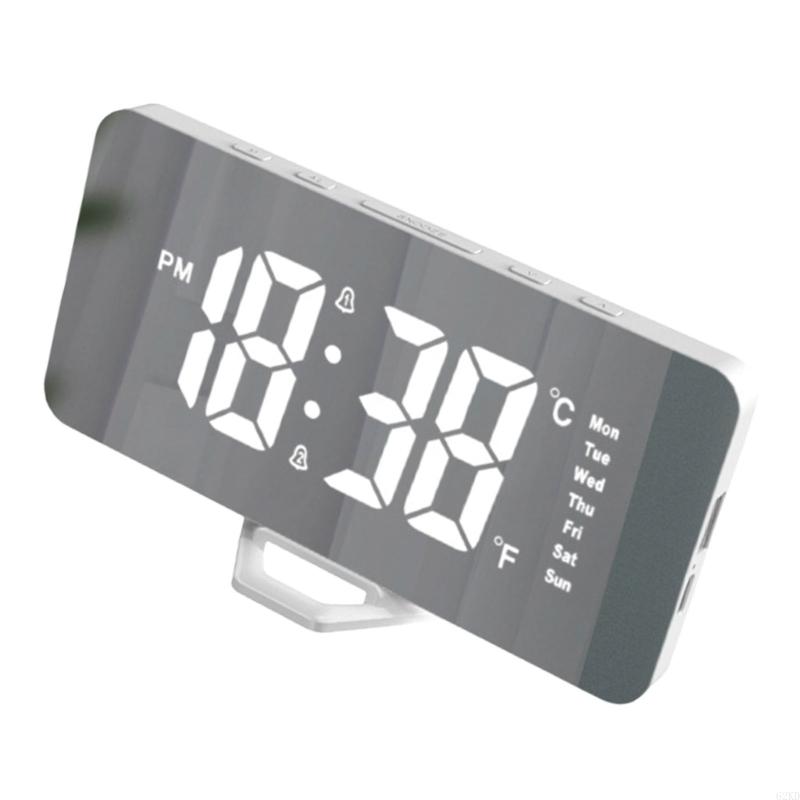 62KD Small Digital Alarm Clock with LED Time Display, Date, Temperature for Travel
