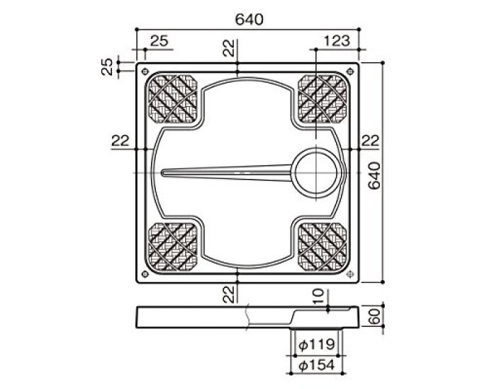 Sanuki Vaskemaskin Vanntett Pan Resin Type 640 x 640 mm PW-640