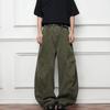 Men's Mid Rise Washed Cat Whisker Barrel Jeans Loose Wide Leg Denim Pants American Vintage High Street Y2K Casual Four Seasons Long Trousers