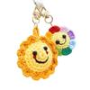 Handcrafted Sunflower Keychain: Colorful Smiley Face Bag Charm Pendant – Perfect for Bookbags or as a Decorative Gift.