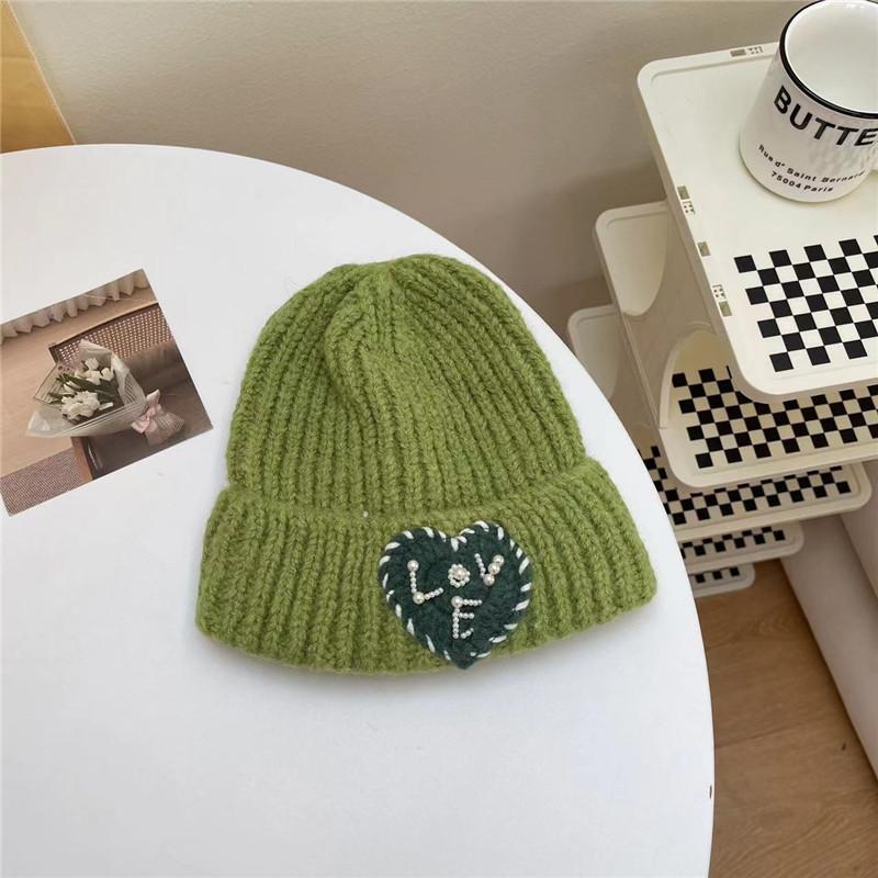 Love Loose Knitted Woolen Hat Women's Autumn and Winter Ear Protection Warm Hat