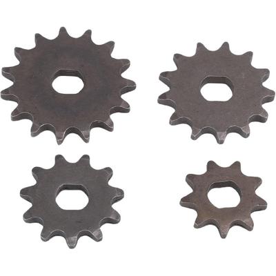 4PCS T8F Motor Chain Sprocket Set, 15T 13T 11T 9T H Hole Pinion, for 47cc 49cc Dirt Bike ATV Scooter