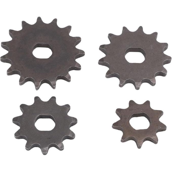 

4PCS T8F Motor Chain Sprocket Set, 15T 13T 11T 9T H Hole Pinion, for 47cc 49cc Dirt Bike ATV Scooter