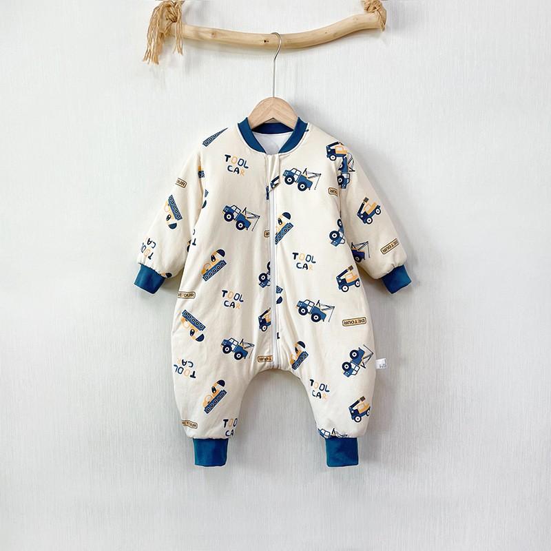 Thick Cotton Sleeping Bag Toddlers 1-3 Years Winter Warm Sleepwear 80-130cm Anti-Kick Belly Protection