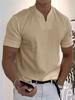 Men's 2023 Summer V-Neck Fitness T-Shirt - Elastic Cotton Short Sleeve