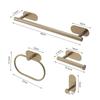 Stainless Steel No-Drill Towel Ring Holder Set Bathroom Wall Mount 4/5/7 Piece Kit In Black Gold