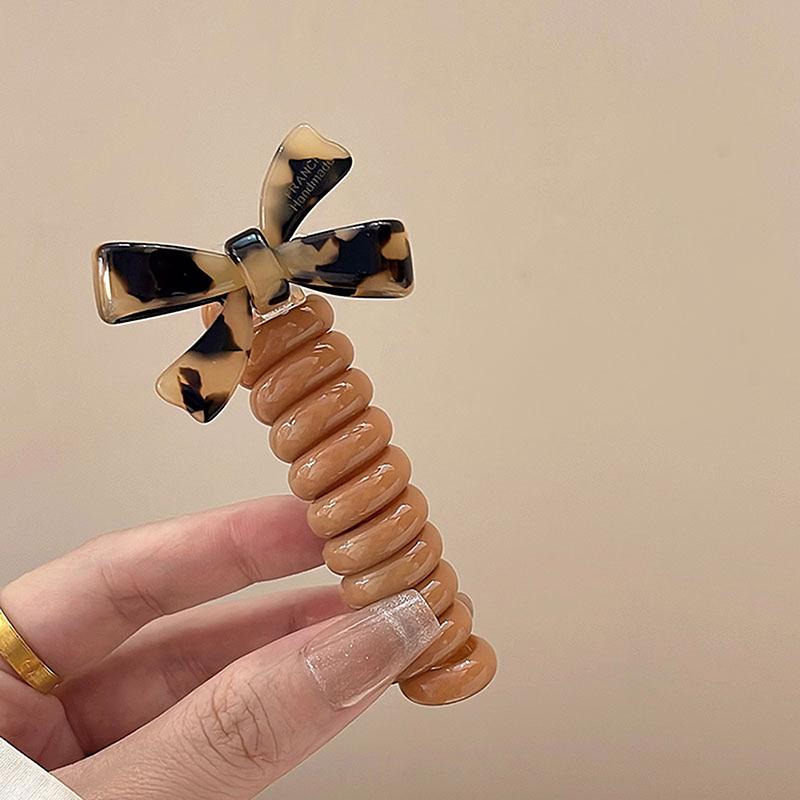 2024 New Summer Sweet Elastic Hair Bands Women Spiral Coil Telephone Wire Scrunchies Hair Ties Rope Ponytail Hair Accessories