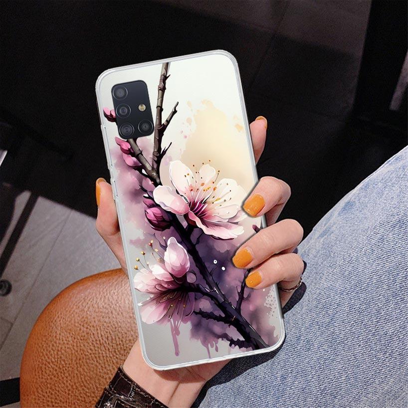 Cherry Blossom Tree Phone Case For Samsung Galaxy A52 A32 A22 A12 A51 A31 A50S A30S A20S A10S Note 20 Ultra 10 Plus S10 A72 A71