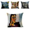 Luxurious Van Gogh Starry Night Square Cushion Covers With Premium Cotton Linen