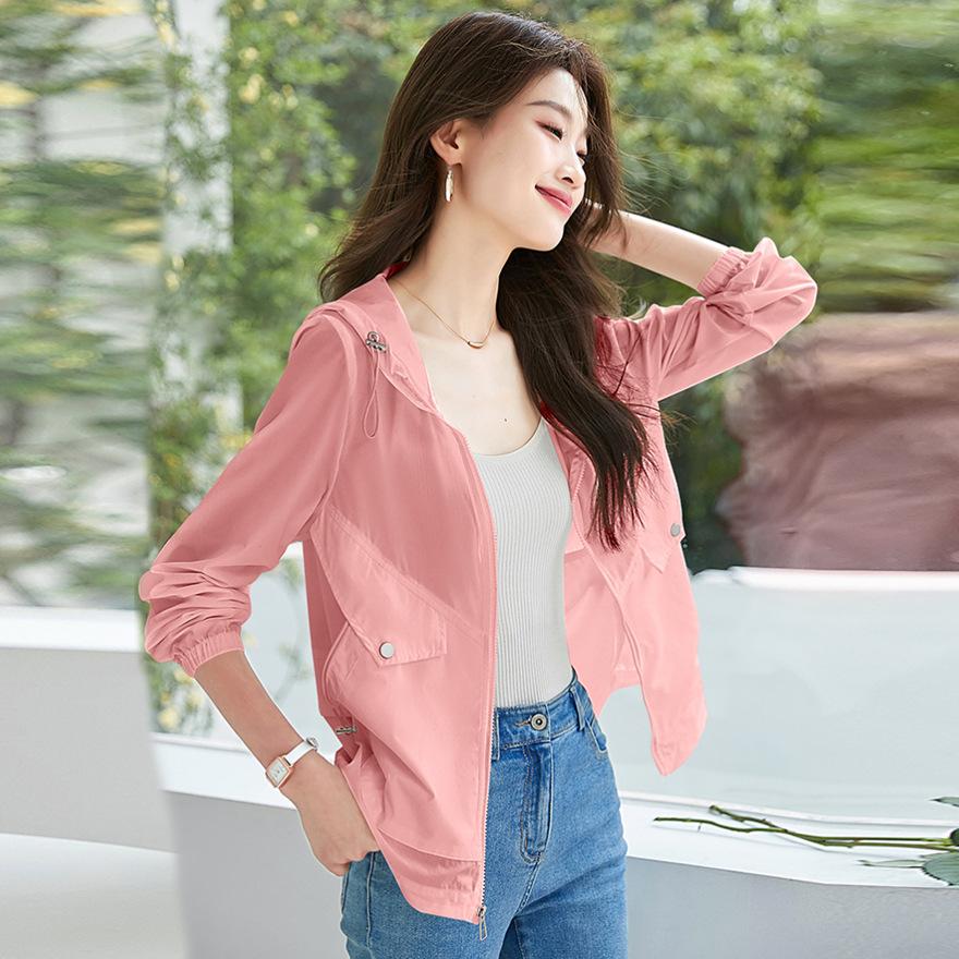 Sunscreen clothing women's new summer breathable outer wear thin large size small sunscreen clothing short jacket
