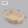 10 Pcs Rectangular Kraft  Paper Box, Disposable Paper Lunch , Takeout , Packaging Box, Bento Bowl for Going Out