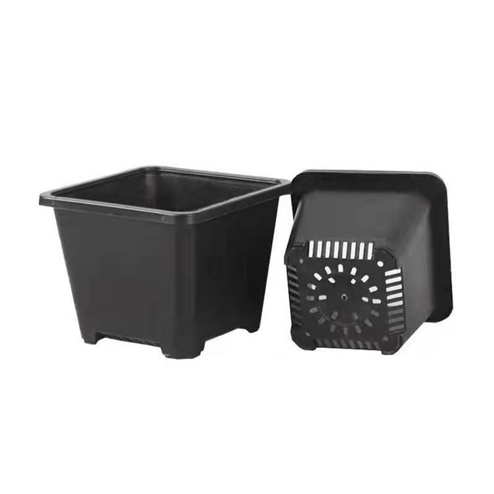 Square Plant Pot Plastic Flower Pot Outdoor Planting Accommodate Various Plants Optimal Drainage Holes For Cacti