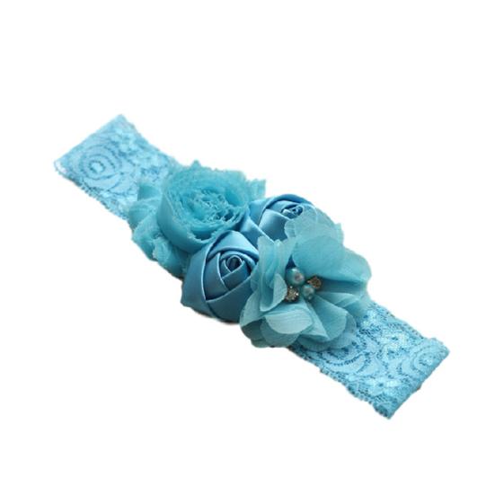 Krásná krajka s květem růže do vlasů Čelenka do vlasů pro novorozence