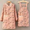 Canvas Long Sleeve Apron With Straps Oil Proof Wear Resistant Breathable Kitchen Fashion Home Work Uniform Waist Apron