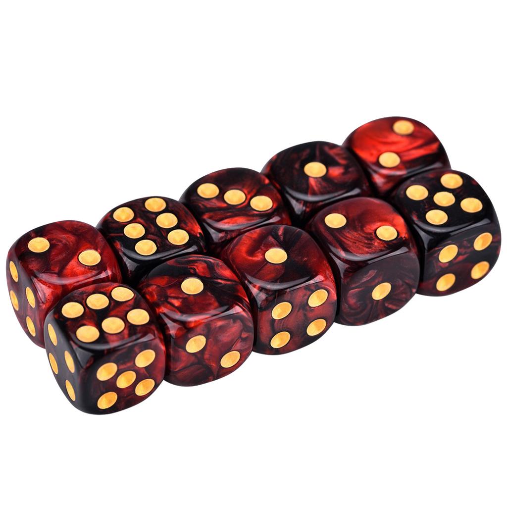 20 Pcs Acrylic Double Color Dices Role Playing Table Game Dices Six Sided Dices Round Corner Dices Mahjong Accessories