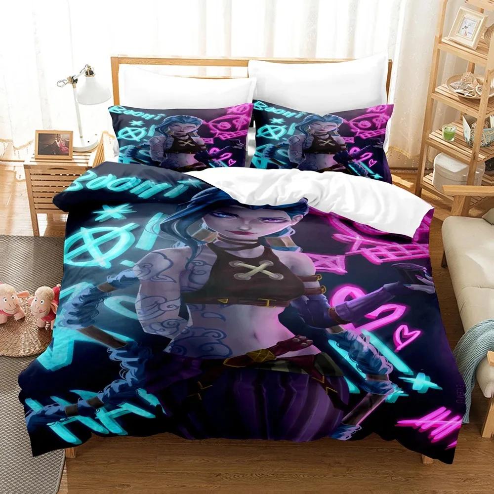 Arcane J-Jinx 3D Printed Bedding Set Pillowcase Duvet Cover Double Twin Full Queen King Adult Kids Bedroom Decoration Gift