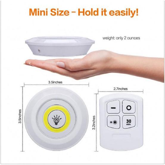 Super Bright Cob Under Cabinet Light LED 5W Wireless Remote Control Dimmable Wardrobe Night Lamp Home Bedroom Kitchen Nightlight