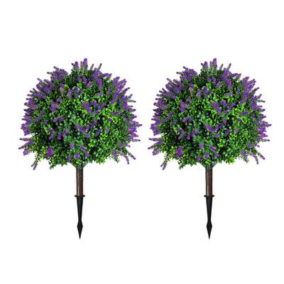 2pcs Simulated Green Plant Ground Inserted Shrubs Garden Landscape Faux Greenery Shrubs Decoration