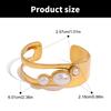 Irregular Open Cuff Pearls Bracelet Stainless Steel Wristchain Adjustable Bangle Geometric Jewelry Festival Accessories