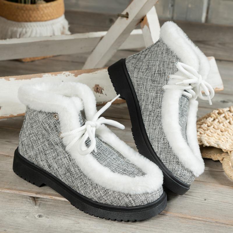 

Botines con cabeza redonda y fondo de pastel de esponja para mujer, botas informales con reborde de estilo británico, invierno 36