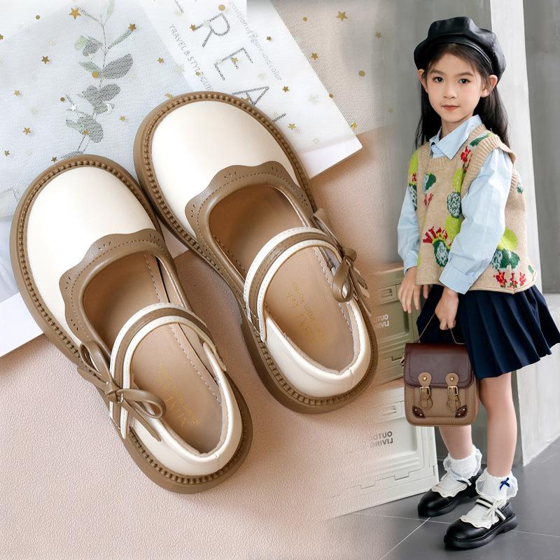 Små Läderskor för Flickor med Kardborreband, Slip-on Mjuk Sula Läderskor, Prinsesskor