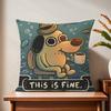 This Is F-Fine Meme Cushion Cover For Pillow Printing Sofa Decoration Home Car Room Coffee Shop Office Nordic Simplicity