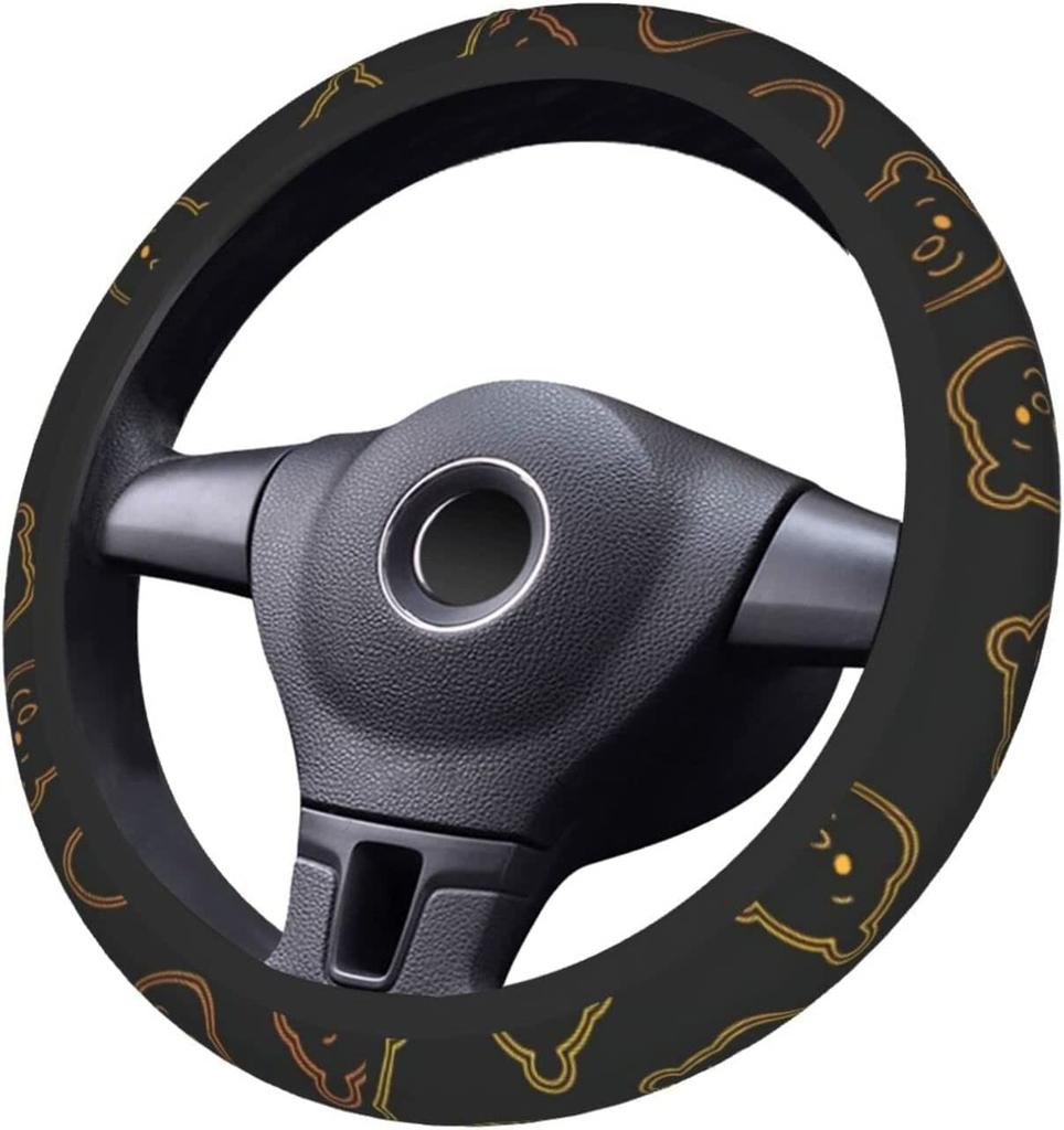 Winnie the Pooh Car Steering Wheel Cover for Kei and Standard Comfortable To the Luxury Interior Suitable for All 38cm Cars, Stylish, Non-Slip,