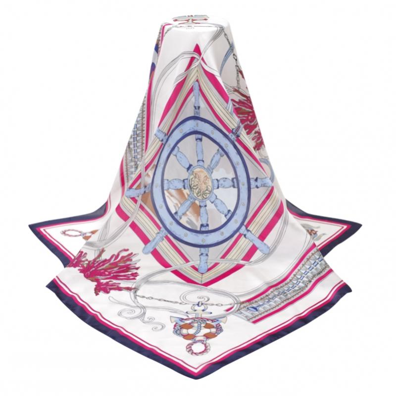 Shop Women Marine Silk Filling Scarf Blue Lmd Wsc 0377