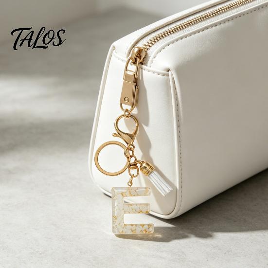 Lightweight Keychain Pendant, Letter A-Z Charm with Tassel, Alphabet Car Decoration Initial Metal Keyring for Handbag Backpack Bag Pendant Accessory