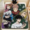 1PC Jujutsu Kaisen Patterned Flannel Blanket Suitable For All Seasons For Home Decor Warmth And Comfort Gifts Holiday Present