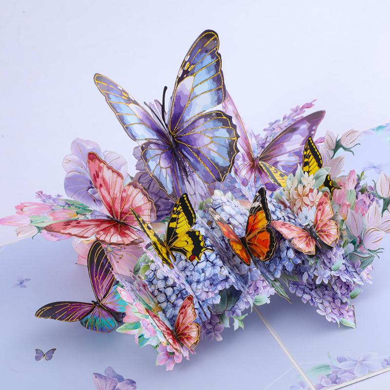 3D Butterfly Pop Up Greeting Cards Postcard For Valentine'S Day Wedding Invitation Greeting Birthday Gift