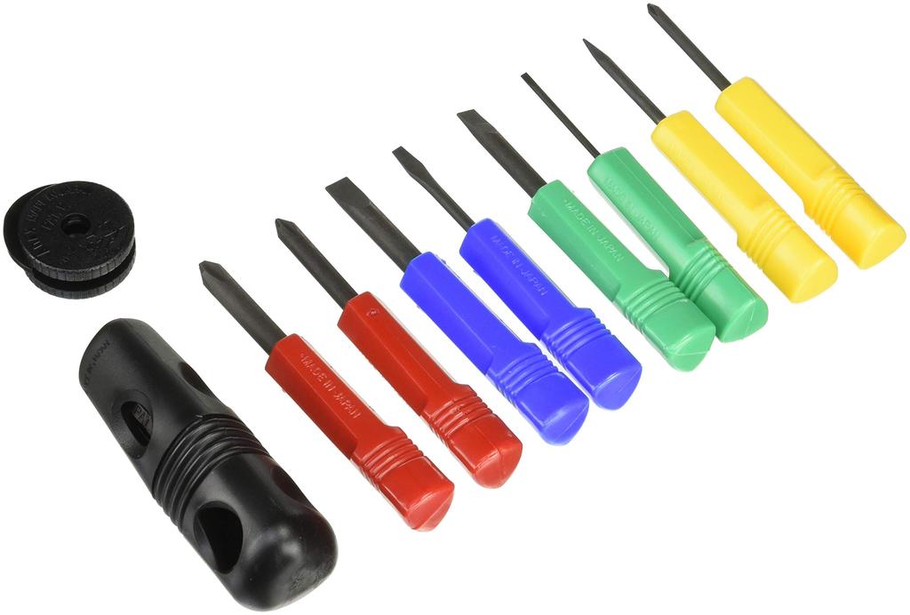 ANEX Screwdriver Set with Magic Set 5800 Coin, 8-Piece (Phillips 0/Phillips 1/Phillips 2/Slash 1.8/Slash 2.5/Slash 5/Slash 6/Drill) No.