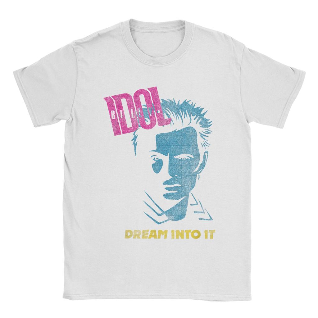 Billy Idol English Singer Album T Shirts Men 100% Cotton Fashion for Male T-Shirt Round Neck  Tees Short Sleeve Clothes Original