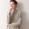 Women's Cashmere Zipper Cardigan - Slim Fit, Loose Raglan Sleeve, Stand Collar, Knit Wool Sweater for Autumn & Winter