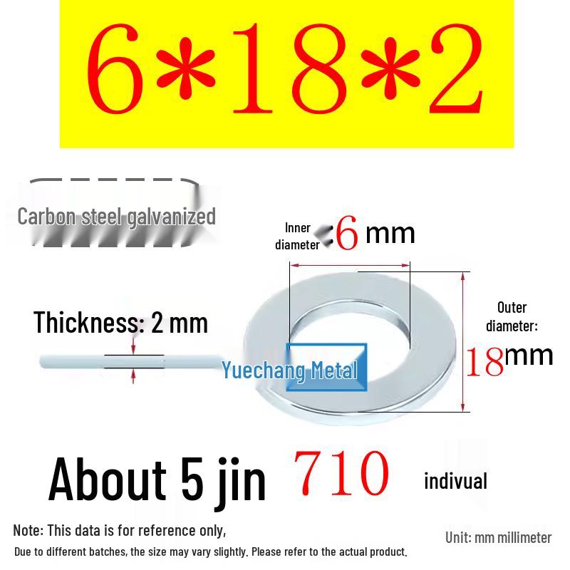 Galvanized Iron Flat and Square Washer Set - Thick, Enlarged, Extra Large, and Special Shapes