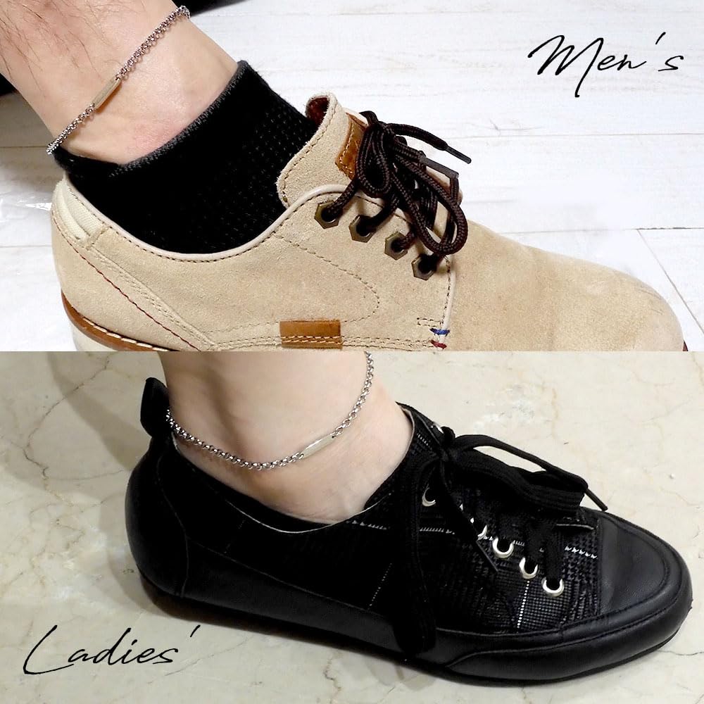 Two Pair Surgical Stainless Can Be Worn and and Pair Accessory Diamond [Close Me] Anklet, Steel, Engraved, Men's Women's Set, Present, SBR11-025A-026A