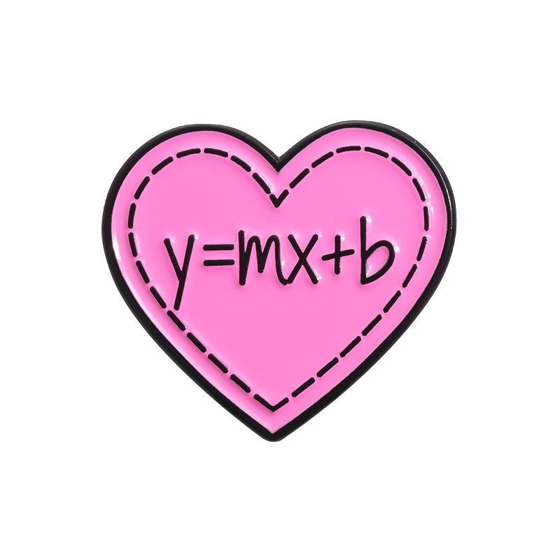 

Горячий Розовый Шикарный Геометрический Сердечко Y Равно Mx Плюс B Металлический Пин Идеален Для Подарков И Украшения